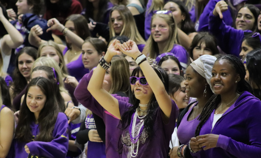 Seniors at the Homecoming Rally